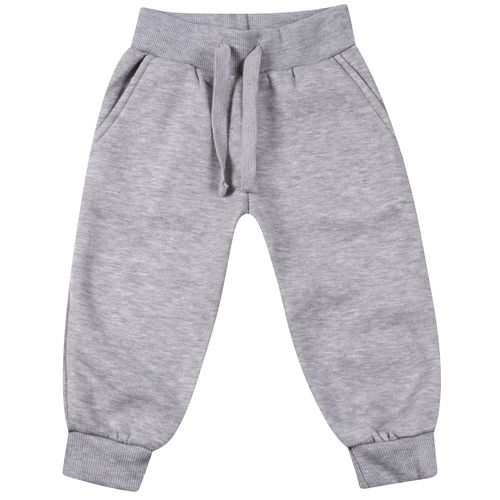 Calça Média Infantil Liso Cinza - Toys & Kids