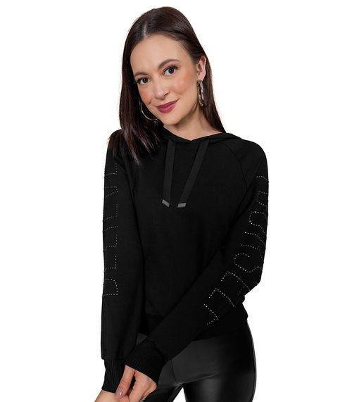 Blusão Estampado Feminino Rovitex Preto