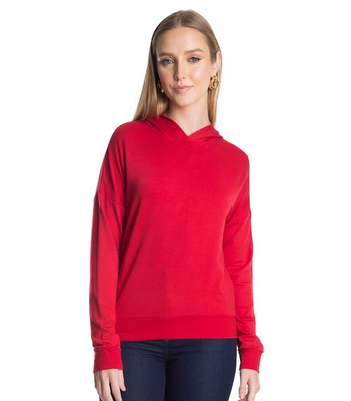 Blusão Com Capuz Feminino Rovitex Vermelho