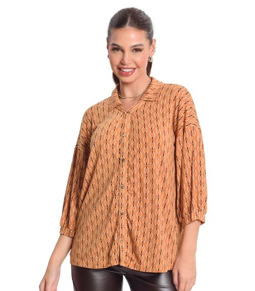 Camisa Feminina Elo Rovitex Marrom