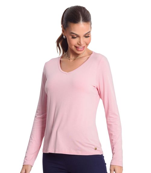 Blusa Feminina Gola Redonda Rovitex Rosa