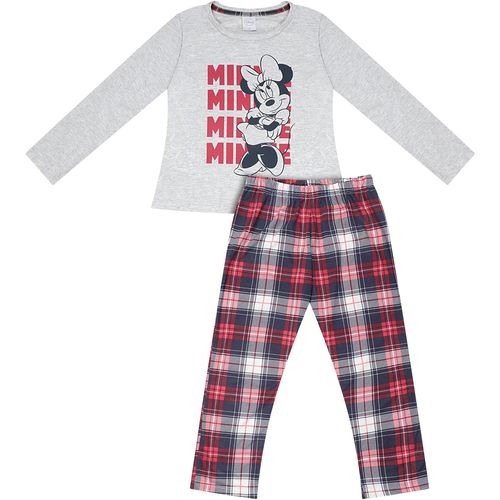 Pijama Manga Longa Infantil Minnie Cinza - Disney