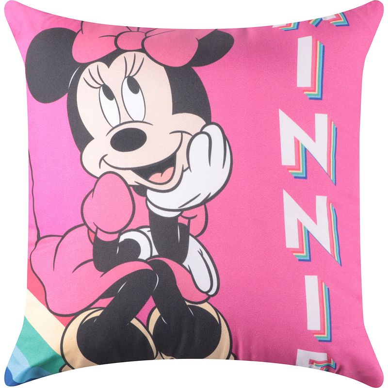 Almofada-Microfibra-40X40Cm-Minnie-Mouse-Rainbow-Minnie