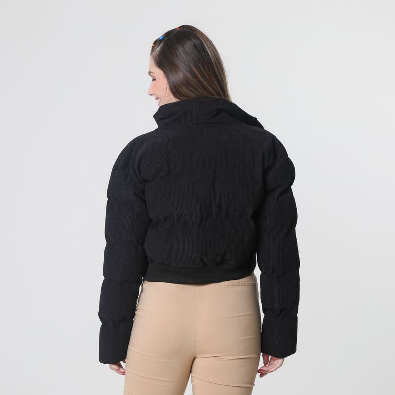 Jaqueta-Manga-Longa-Cropped-Corduroy-Puffer-Preto