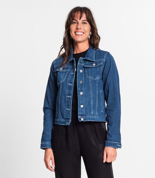 Jaqueta Jeans Feminina Rovitex Azul