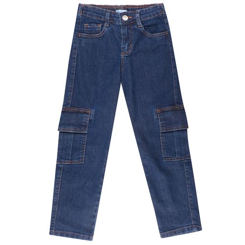 Calça Cargo Super Stone Blue Medio Jeans