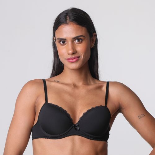 Sutiã Uniq Microfibra Renda Preta