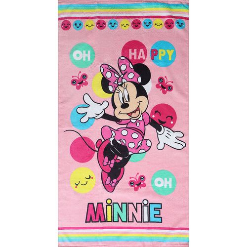 Toalha De Banho Minnie Rainbow Rosa Rpt 874832