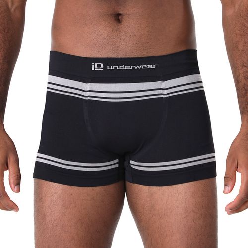 Cueca Sem Costura Listra Bicolor Preto - Id