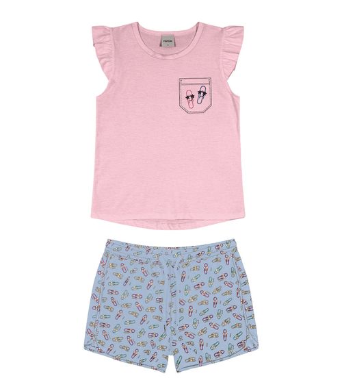 Conjunto Infantil Feminino Clips Rovitex Kids Rosa