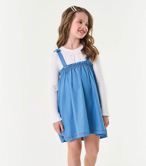 Conjunto Infantil Blusa Com Vestido Trick Nick Bege