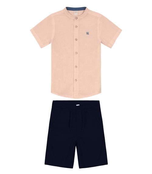 Conjunto Infantil Camisa Com Bermuda Trick Nick Rosa