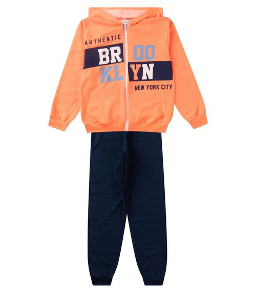 Conjunto Infantil Menino Com Jaqueta Select Laranja