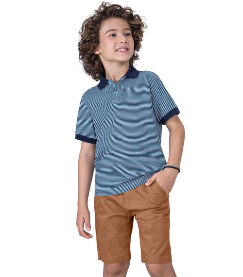 Conjunto Infantil Polo Com Bermuda Trick Nick Azul