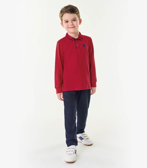 Conjunto Infantil Polo Com Calça Trick Nick Vermelho