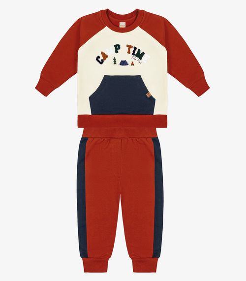 Conjunto Infantil Blusão Com Calça Trick Nick Laranja