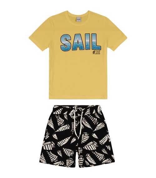 Conjunto Infantil Masculino Sail Rovitex Kids Amarelo