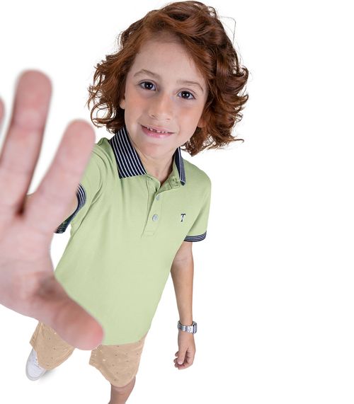 Conjunto Infantil Camisa Polo E Bermuda Trick Nick Verde