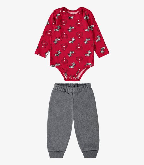 Conjunto Infantil Body Com Calça Rovi Kids Vermelho