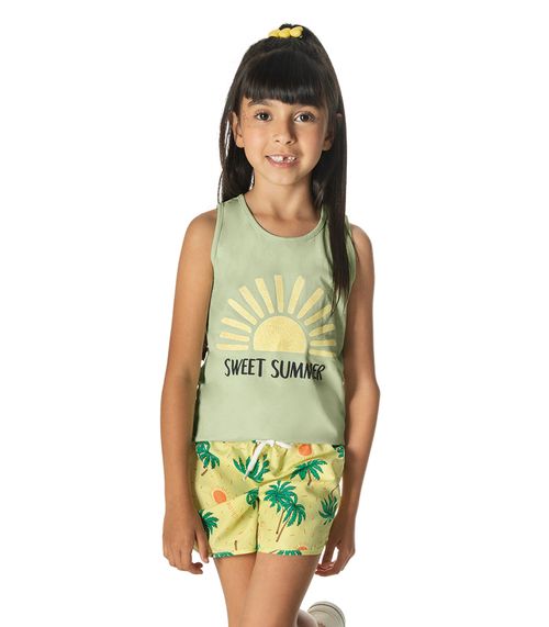 Conjunto Infantil Feminino Summer Rovitex Kids Verde