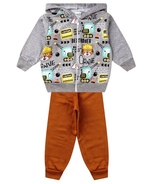 Conjunto Infantil Menino Com Jaqueta Select Cinza