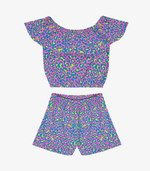 Conjunto Infantil Feminino Estampado Infinita Cor Azul