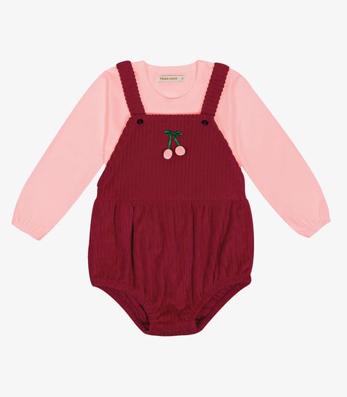 Conjunto Infantil Macaquinho Com Blusa Trick Nick Vermelho