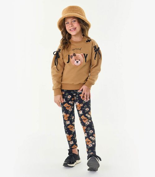 Conjunto Infantil Blusão Com Legging Trick Nick Marrom