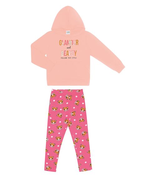 Conjunto Infantil Feminino Glamour Rovitex Kids Rosa