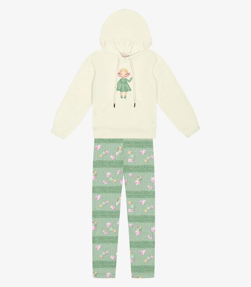 Conjunto Infantil Blusão Com Legging Trick Nick Bege