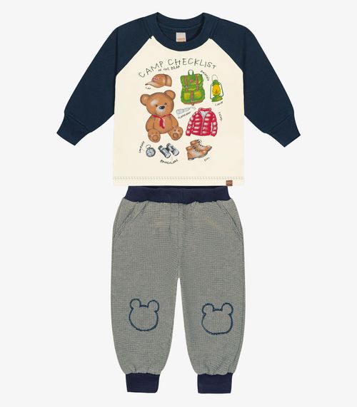 Conjunto Infantil Camiseta Com Calça Trick Nick Azul