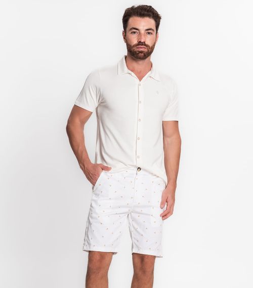 Bermuda Masculina Em Sarja Diametro Branco