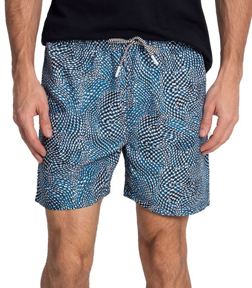 Bermuda Masculina Estampada Tactel Diametro Azul