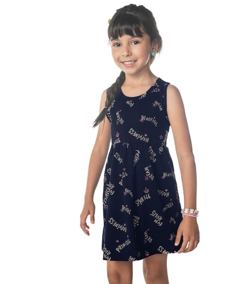 Vestido Infantil Rovitex Kids Azul