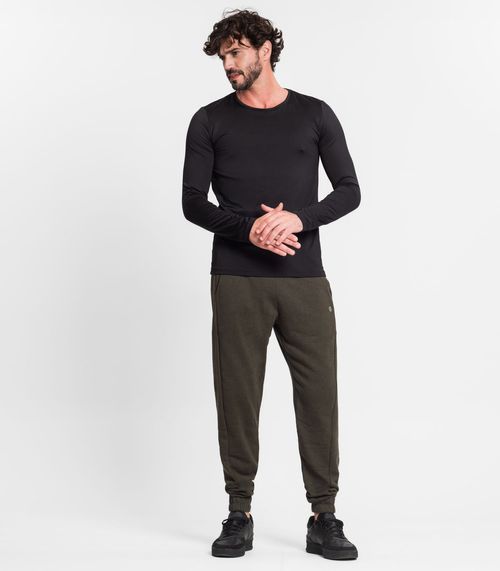 Calça Masculina Em Moletom Listrinha Diametro Verde