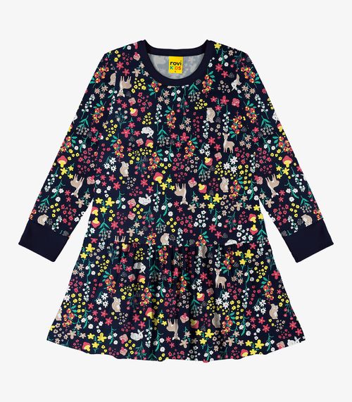 Vestido Infantil Estampado Rovi Kids Azul