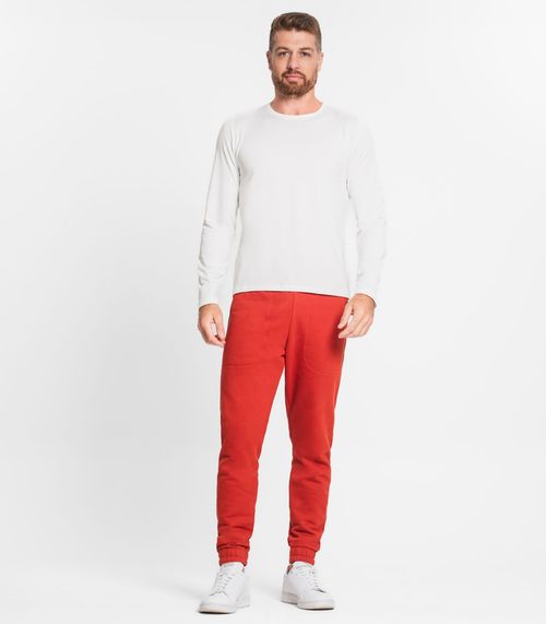 Calça Masculina Em Moletom Rovitex Laranja