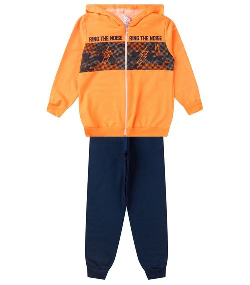 Conjunto Infantil Menino Com Jaqueta Select Laranja