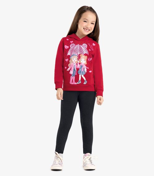 Conjunto Infantil Blusão Com Legging Rovi Kids Vermelho