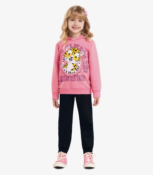 Conjunto Infantil Blusão Com Calça Rovi Kids Rosa