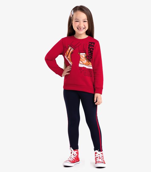 Conjunto Infantil Feminino Fashion Girl Rovi Kids Vermelho