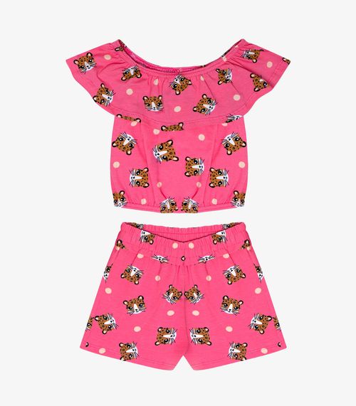 Conjunto Infantil Feminino Estampado Infinita Cor Rosa