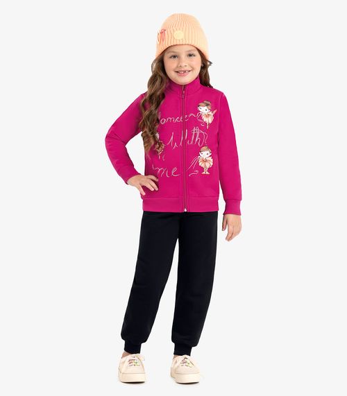 Conjunto Infantil Jaqueta Com Calça Rovi Kids Rosa