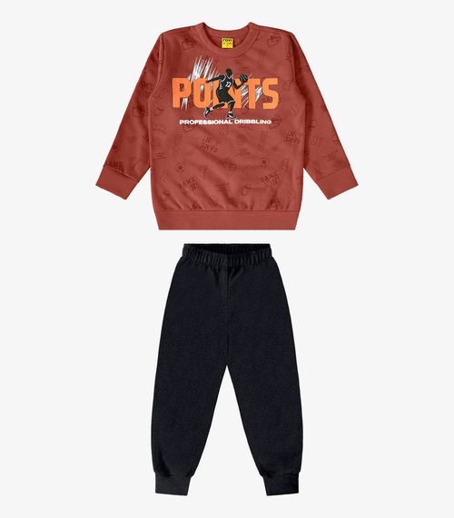 Conjunto Infantil Blusão Com Calça Rovi Kids Laranja