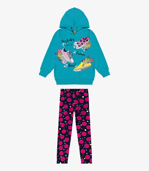 Conjunto Infantil Blusão Com Capuz Rovi Kids Azul