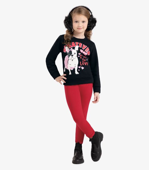 Conjunto Infantil Blusão Com Legging Rovi Kids Preto