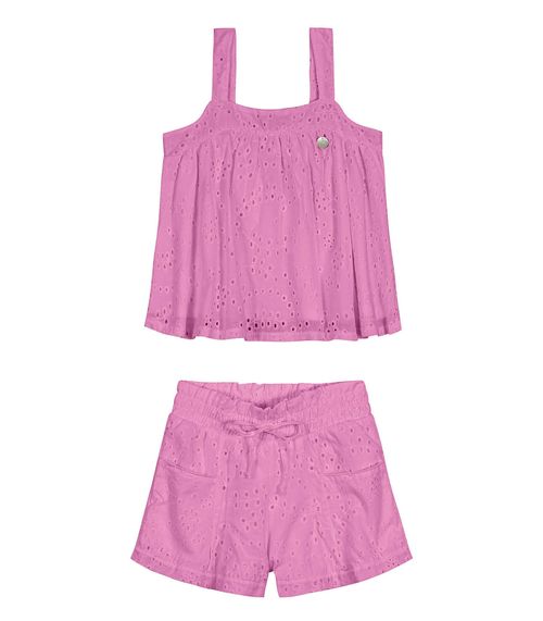 Conjunto Infantil Blusa E Shorts Trick Nick Rosa