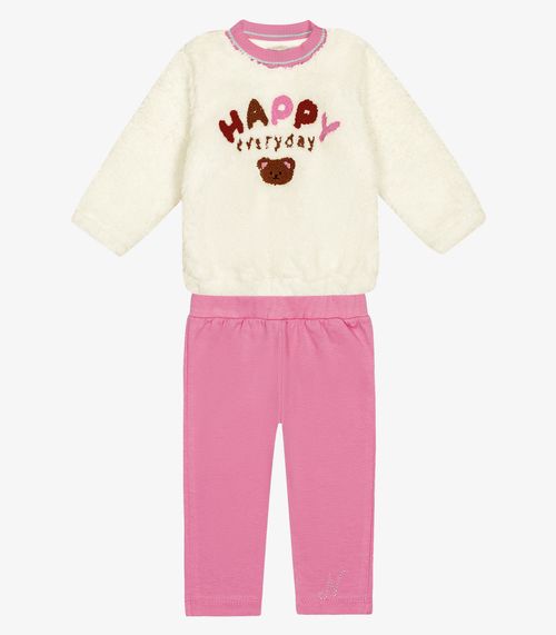 Conjunto Infantil Blusão Com Legging Trick Nick Rosa