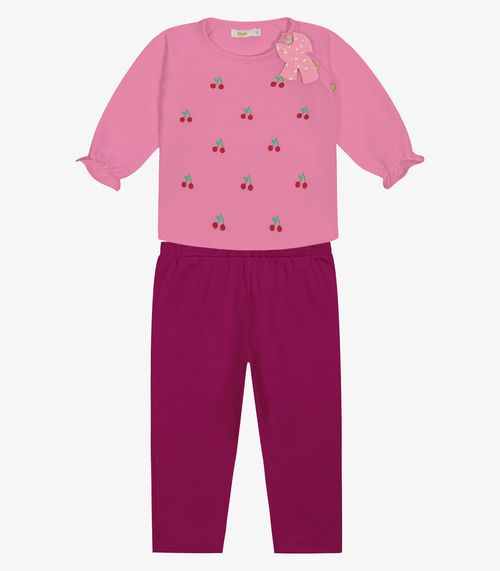 Conjunto Infantil Blusa Com Legging Trick Nick Rosa