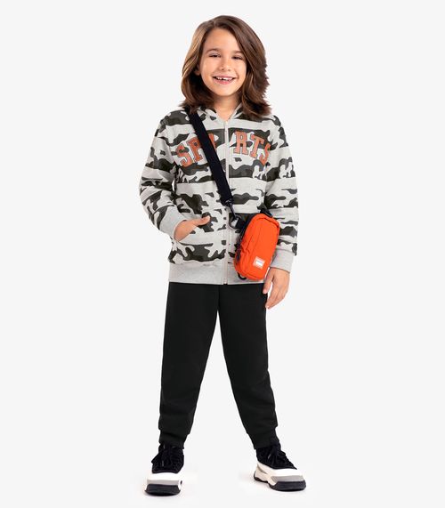 Conjunto Infantil Masculino Camuflado Rovi Kids Cinza